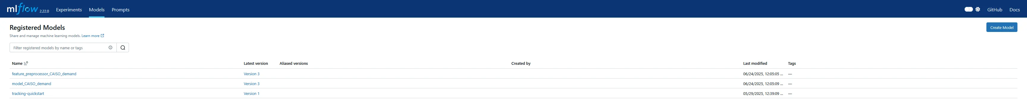 MLflow UI Runs plot view